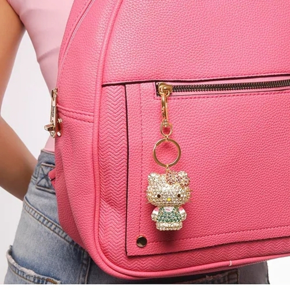 💚🔹️Hello Kitty 🔹️by Sanrio Keychain - Crystal-Studded Charm for Bag - Picture 5 of 9